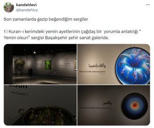 Başakşehir Şehir Sanat Galerisi'nde açılan 'Yemin Olsun' sergisi 18 Nisan-28 Mayıs tarihleri arasında ziyaret edilebilecek 3