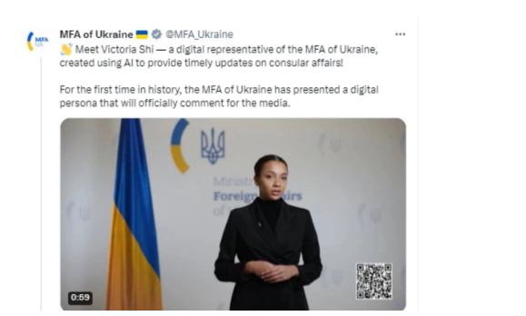 Ukrayna, Dışişleri Bakanlığı adına resmi açıklamaları yapacak yapay zeka Victoria'yı tanıttı 2