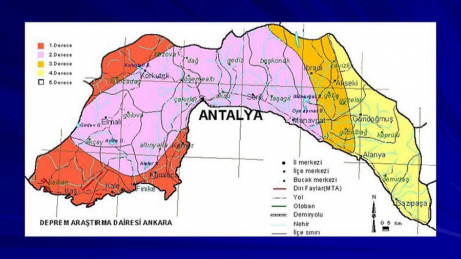 Antalya’da 3 Tehlikeli Fay Bulunuyor! İşte Antalya Deprem Risk Haritası