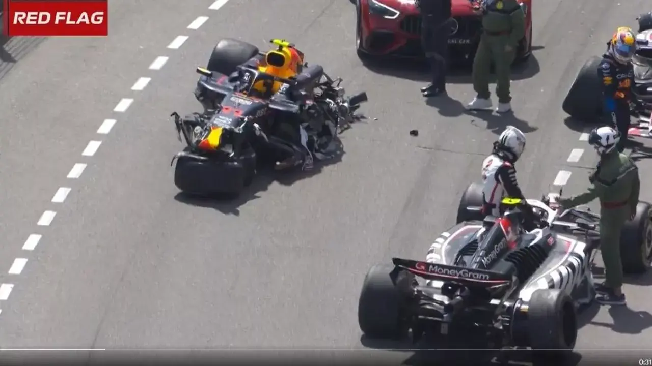 Formula 1 Aws Grand Prix De Monaco’da Red Bull Pilotu Sergio Perez, Haas Pilotları Kevin Magnussen Ve Nico Hulkenberg Kaza Yaptı