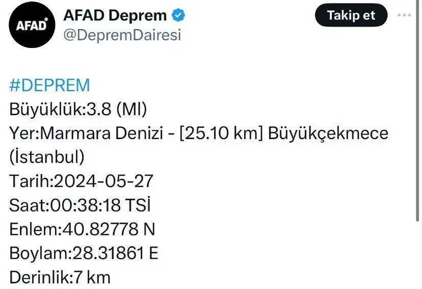 İstanbul' deprem mi oldu