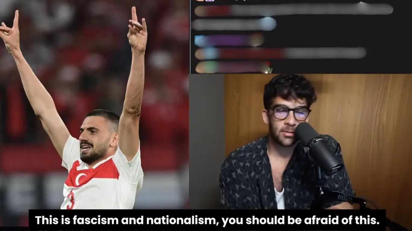 Amerika’da yaşayan Twitch yayıncısı HasanAbi: Merih Demiral’ın Bozkurt sevinci savunulmamalı
